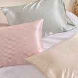 Mulberry Silk Green Striped Pillowcase [MUSBSILKPCC]