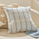 Cassian Embroidered Cushion in LightBlue by MUSE | 1 x Square Cushion 50cm x 50cm - Pillow Talk