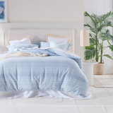 Payden Stripe Blue Quilt Cover Set in Blue by Habitat | Double Bed, Queen Bed, Super King Bed - Pillow Talk