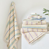 Harley Stripe Cotton Towel Range in Blue, Lilac by Habitat | Bath Sheet 82x160cm, Bath Towel 70x140cm, Hand Towel 40x60cm, Washer 30x30cm - Pillow Talk