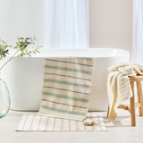 Harley Striped Towelling Bath Mat in Black, Blue, Natural, Lilac by Habitat | Bath Mat 50x80cm - Pillow Talk