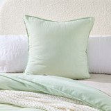 Washed Linen Look Matcha Green European Pillowcase in MatchaGreen by Essentials | European - Pillow Talk