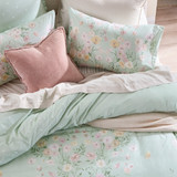 Eloise Reversible Matcha Green Quilt Cover Set [HABBELOQC25A]