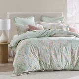 Eloise Reversible Matcha Green Quilt Cover Set [HABBELOQC25A]