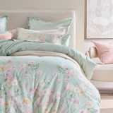 Eloise Reversible Matcha Green Quilt Cover Set [HABBELOQC25A]