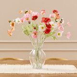 Artificial Wild Poppy Stem in Pink, Red, White, Orange by MUSE | Pillow Talk