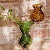 Winward Glass Vase in Green, Amber by MUSE | Large, Small - Pillow Talk