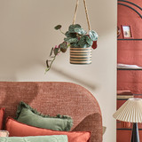 Saffron Stripe Hanging Planter [MUSHSAFPW26]