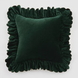 Celine Scalloped Frill Velvet Feather Cushion [MUSLCELINE25]