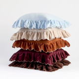 Celine Scalloped Frill Velvet Feather Cushion [MUSLCELINE25]