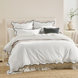 Harper Scallop White Quilt Cover Set [HABBHARPEQ24A]