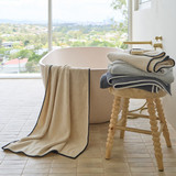 Sutton Turkish Cotton Deluxe Towel Range in Blue, Charcoal, Cream by MUSE | Bath Towel 70x140cm, Hand Towel 40x60cm - Pillow Talk