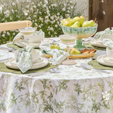 Virelle Table Cloth in Green by Habitat | Round Table Cloth 180cm, Rectangle Table Cloth 150x300cm - Pillow Talk
