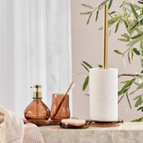 Ember Glass Bathroom Accessories in Brown by Habitat | Soap Dispenser, Tumbler, Soap Dish, Toilet Roll Holder - Pillow Talk