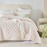 Maeve Faux Fur Coverlet Set in Cream by Habitat | Queen, King Bed - Pillow Talk