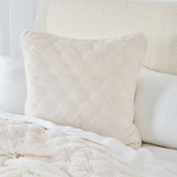 Maeve Faux Fur European Pillowcase in Cream by Habitat | European - Pillow Talk
