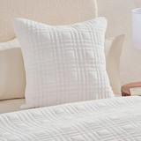 Elvira Velvet European Pillowcase in White by Habitat | European - Pillow Talk