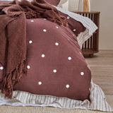 Louella Chocolate Polka Dot Quilt Cover Set [HABBLOUQC26]