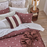 Louella Chocolate Polka Dot Quilt Cover Set [HABBLOUQC26]
