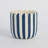 Lucy Dark Blue Stripe Decorative Pot [MUSHLUCSPW25_DISD]