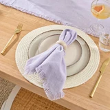 Ashra Lilac Fringed Napkin Set of 4 [MUSLASHN4S25_LIL]
