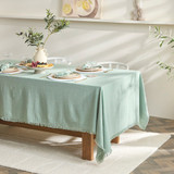 Ashra Jadeite Fringed Cotton Table Cloth in Jadeite by MUSE | Rectangle Table Cloth 150cm x 300cm - Pillow Talk