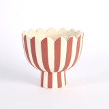 Lucy Rust Stripe Footed Decorative Pot in Rust by MUSE | Pillow Talk