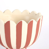 Lucy Rust Stripe Footed Decorative Pot [MUSHLUCPW25_DISC]