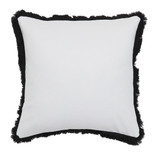 Chester White/Black Fringed Feather Cushion in WhiteBlack by MUSE | 1 x Square Cushion 50cm x 50cm - Pillow Talk