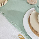 Ashra Jadeite Fringed Cotton Table Runner [MUSLASHRA18TR_DISRJ]