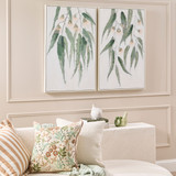 Leaf Serenity Framed Canvas Wall Art in Green1, Green2 by MUSE | 60x90cm - Pillow Talk