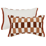 Pascale Check Embroidered Cushion [HABLPASC25]