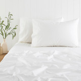 300TC White Cotton Fitted Sheet [HABB300TC18_FITW]