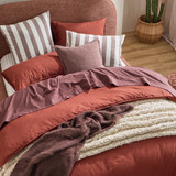 Washed Linen Look Rust Quilt Cover Set [ESSBWLL19AS]