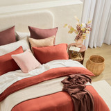 Washed Linen Look Rust Quilt Cover Set [ESSBWLL19AS]