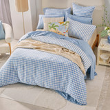 Maisie Check Light Blue Quilt Cover Set [HABBMCQC25E]