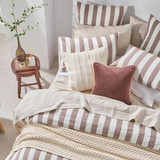 Milah Chocolate Brown Stripe Quilt Cover Set [HABBMILAHQ25F]