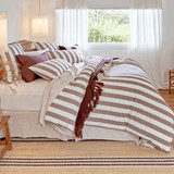 Milah Chocolate Brown Stripe Quilt Cover Set [HABBMILAHQ25F]