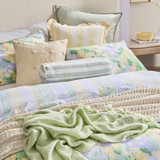 Kew Reversible Floral/Stripe Quilt Cover Set [HABBKEWQC26]