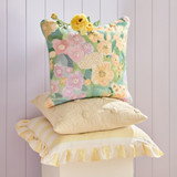Penelope Floral Embroidered Cushion in MultiColour by MUSE | Square 45 - Pillow Talk