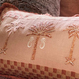 Sedona Palm Embroidered Check Cushion [MUSLSEDO26]