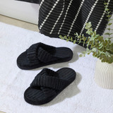 Lucy Black Cross Strap Home Slippers [ESSBLUCY24A_DISBL]