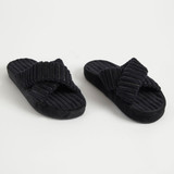 Lucy Black Cross Strap Home Slippers [ESSBLUCY24A_DISBL]