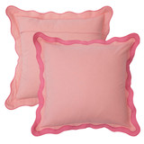 Maya Pink Scalloped Cushion in Pink by Habitat | 1 x Square Cushion 50cm x 50cm - Pillow Talk