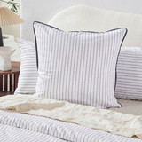 Raye Stripe European Pillowcase in White by Habitat | European - Pillow Talk