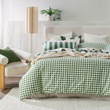 Green Reversible Flannelette Quilt Cover Set [HABBFLQCS26B]