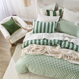 Green Reversible Flannelette Quilt Cover Set [HABBFLQCS26B]