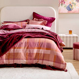 Pink Check Reversible Flannelette Quilt Cover Set [HABBFLQCS26C]