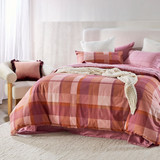 Pink Check Reversible Flannelette Quilt Cover Set [HABBFLQCS26C]