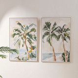 Whispers of the Tropics Framed Canvas Wall Art in PalmII by MUSE | 60x90cm - Pillow Talk